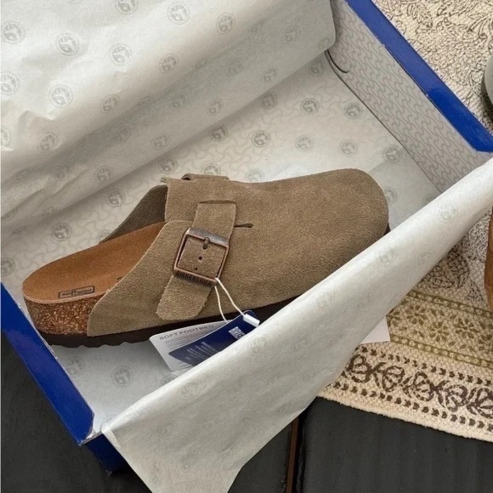 Birkenstock Boston Suede Taupe - Picture 4 of 8